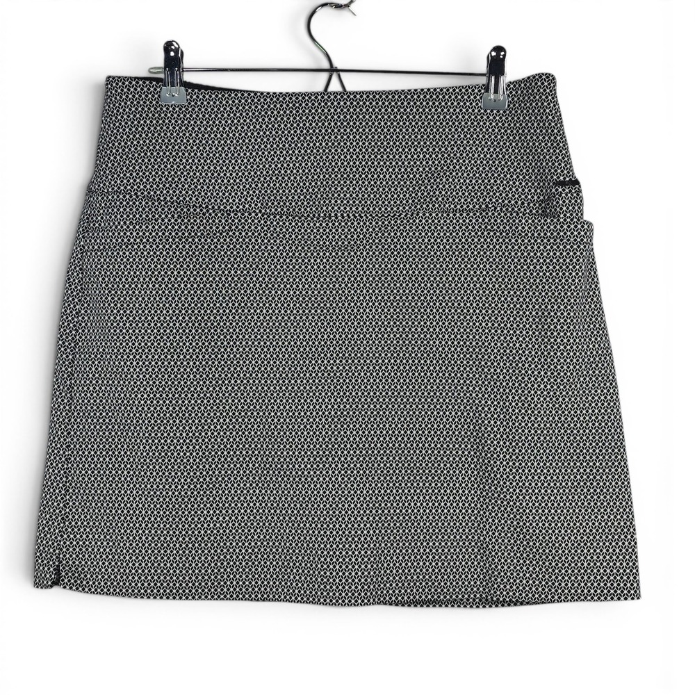 S.C. & CO. Women Black White Geometric Diamond Print Active Active Skort Large
